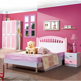 儿童家具套房粉色公主床女孩卧室五件套组合女孩单人床青少年套房