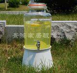 8升硅胶垫密封玻璃果汁罐酵素瓶带水龙头底座Beverage dispenser