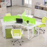 杭州办公家具时尚组合4人工作屏风位简约职员办公桌员工电脑桌椅