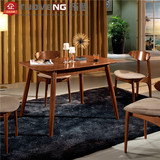 日式简约现代创意饭桌全实木折叠桌椅组合小户型宜家餐桌布艺餐椅