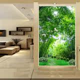 3D立体高清竹林风景玄关壁画客厅走廊过道背景墙纸无缝背胶壁纸
