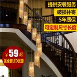 楼梯吊灯复式别墅欧式美式现代旋转楼梯间长吊灯卧室客厅餐厅吊灯