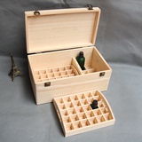 多特瑞 精油木盒 收纳盒 精油木箱 精油木盒 双层 66格 松木