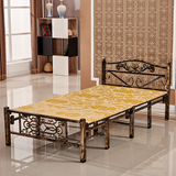 欧式复古折叠床单人双人木板床时尚简约四折床简易午休床1.5米1.2