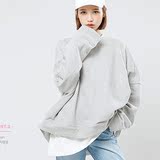 韩国女装CHUU代购2016春季新款加绒卫衣 V领女士情侣加厚外套绒衫