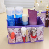 护肤化妆品收纳盒桌面箱子口红置物架布艺整理盒创意可折叠收纳箱
