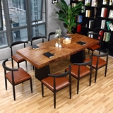 简约现代仿古实木电脑桌 办公桌会议桌椅组合老板桌长条桌大班桌