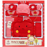 大红色猴子新生儿礼盒套装刚出生宝宝衣服纯棉春夏婴儿用品大礼包