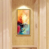 纯手绘抽象油画欧式简约现代客厅玄关过道装饰画赵无极挂壁画竖版