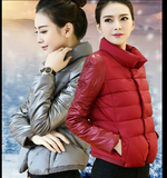 棉衣女短款2016冬装新款韩版修身羽绒棉服PU皮加厚短装小棉袄外套