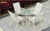 户外家具特斯林布椅子铸铝圆桌子铝合金家具铝桌椅带伞套装