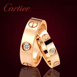 Cartier戒指玫瑰金18k香港代购正品男女士情侣款对戒结婚love指环