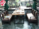 美式铁艺复古卡座沙发餐厅酒吧咖啡厅双人椅工业风格桌椅情侣沙发