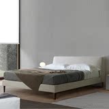 简约现代卧室布艺床双人床可拆洗1.8米 北欧宜家小户型婚床可定制