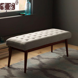 北欧宜家风格换鞋凳简约卧室床尾凳现代实木沙发凳软垫美式床边凳