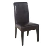 欧式pu皮餐椅 简约实木高靠背椅子 时尚水曲柳酒店咖啡厅休闲餐椅