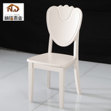 实木餐椅家用简约现代中式组装象牙白北欧宜家餐桌靠背凳子木椅子