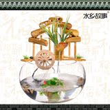 鱼缸水族箱玻璃鱼缸造景迷你小型生态加湿客厅办公室创意桌面鱼缸