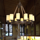 美式乡村客厅吊灯复古工业风餐厅咖啡厅仿古创意麻绳铁艺烛台灯具