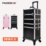 FACEBOX专业拉杆化妆箱万向轮大容量多层美甲美发纹绣工具箱大号