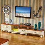 地中海电视柜组合可伸缩电视柜实木美式乡村电视机柜卧室矮柜新品