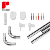 RIDDER进口U形L形浴帘杆卫生间弧形转角组合浴室淋浴杆套装送工具