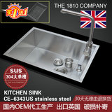 1810欧式 厨房304不锈钢手工水槽 大单槽 直角单盆 洗菜盆 洗碗池