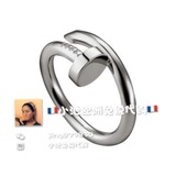 Cartier卡地亚法国代购 18K白色黄金铆钉子情侣对戒指 玫瑰金指环
