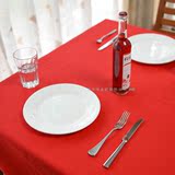 全棉加厚帆布单色纯色大红中国红喜庆婚礼茶几台布餐桌布万能盖巾