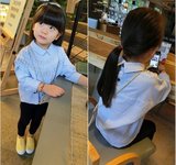 2016春季韩版新款童装 女童文艺范条纹衬衫 蝙蝠衫儿童时尚上衣
