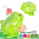 儿童卡通塑料发条青蛙跳跳玩具 儿童怀旧益智宝宝上链动物玩具