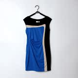 专柜正品品牌剪标折扣女装 杨M2016新款时尚拼接修身夏装连衣裙