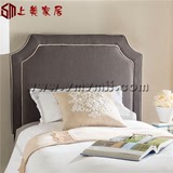 美式单双人布艺软包酒店宾馆主题房卧室弧形床头靠背韩式床屏