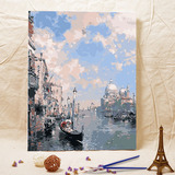 diy数字油画手绘欧式客厅情侣花卉风景大幅达芬奇名画壁画威尼斯