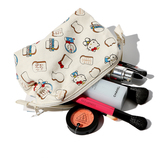 特 日本新款可爱卡通帆布化妆包小号便携手包式旅行拉链收纳包