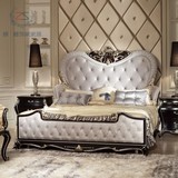 高端定制家具美式实木布艺双人床北欧法式雕花床新古典1.8米婚床