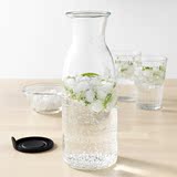 温馨宜家IKEA瓦达恩带盖玻璃瓶牛奶瓶饮水瓶喝水瓶冰镇瓶子透明杯
