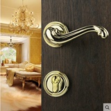 泰好铜锁简约美式金色门锁室内房门卧室纯铜门锁现代分体锁ME2301