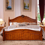 重庆欧式床美式乡村做旧家具全实木床高档橡木床现代中式床象牙白