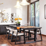 现代简约锐驰家具定制餐桌椅组合一桌四椅长方形北欧实木橡木餐桌