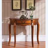 现货包邮 美式实木玄关桌 小半圆桌子 靠墙桌 欧式仿古家具装饰台