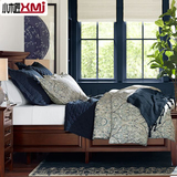 美式实木双人床箱体抽屉床经典美式田园风格定制实木环保卧室家具