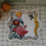 外贸出口餐具 英式花卉陶瓷 双耳陶瓷水果盘12寸大号