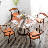 北欧实木餐桌椅组合简约现代小户型圆餐桌日式家具高档饭桌大班桌