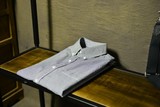 【一个鱼】全棉色织千鸟格领扣尖领男式舒适裁剪大号长袖衬衣衬衫