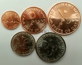 东门收藏 亚洲钱币 卡塔尔硬币 一套5枚