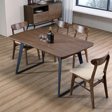 北欧创意餐桌椅组合简约现代小户型餐台饭桌实木贴皮宜家家具