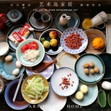 创意韩式圆盘子陶瓷餐具个性平盘家用8寸盘子餐厅凉菜盘店西餐盘