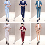 新款夏季韩版男士短袖小西装外套休闲潮流修身单西套装七分袖西服