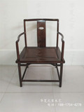 免漆老榆木新中式圈椅官帽椅太师椅明清式古典实木禅椅茶椅家具